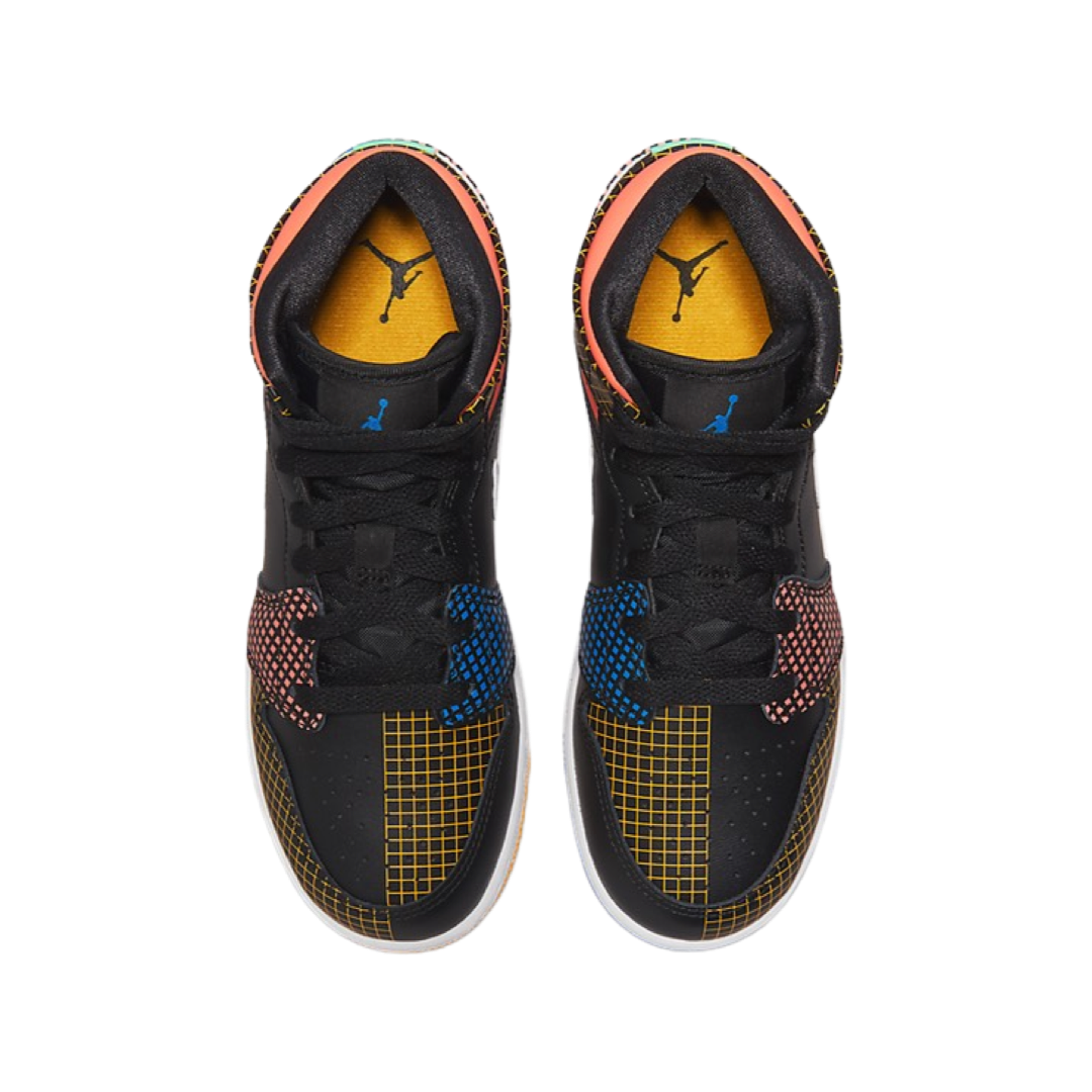 Air jordan 1 mid multicolor grid GS