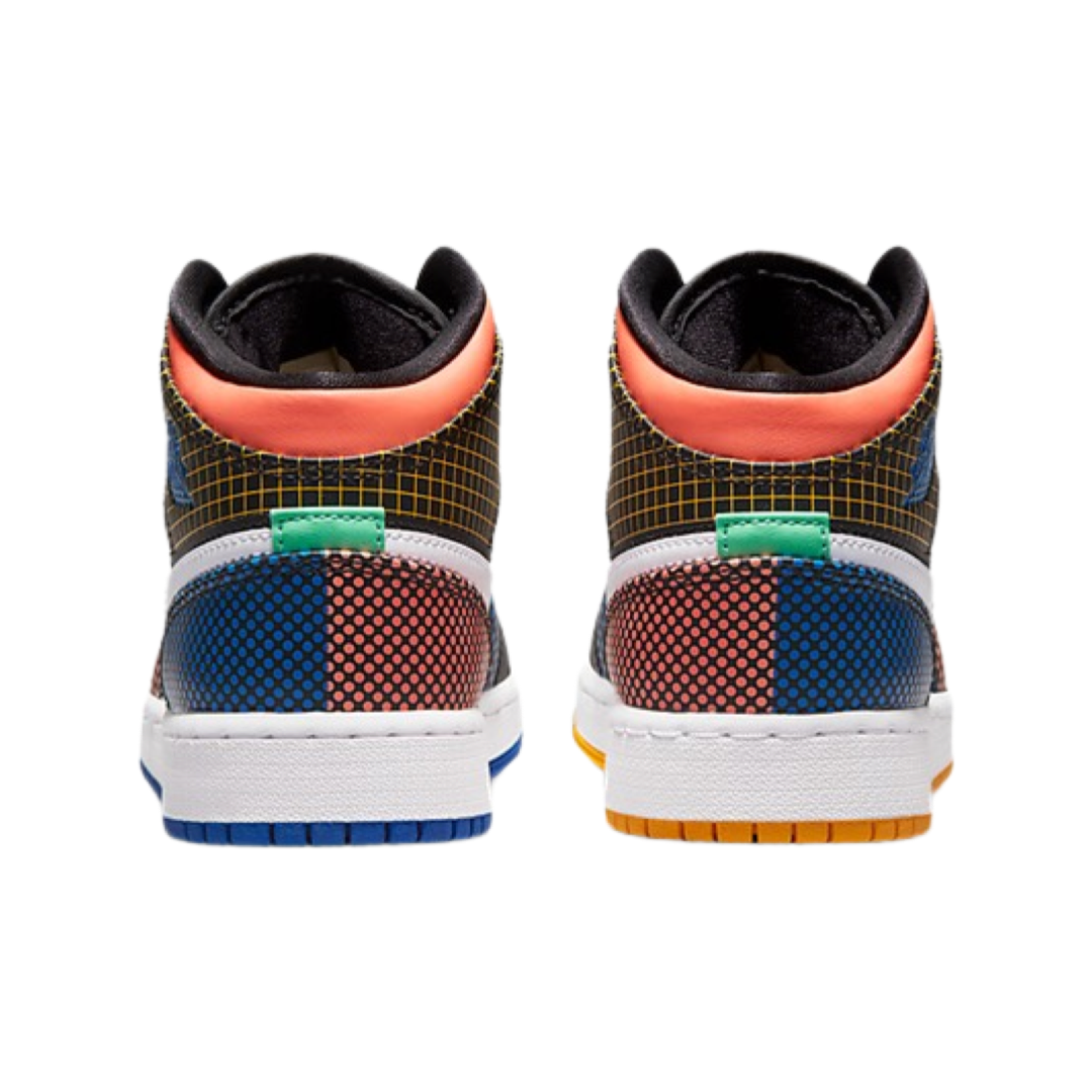 Air jordan 1 mid multicolor grid GS