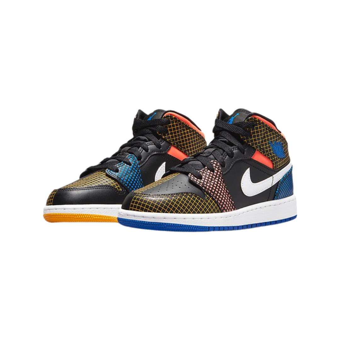 Air jordan 1 mid multicolor grid GS